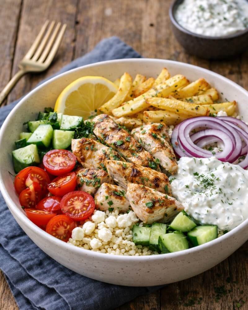 Zesty Greek Bowls: Building Flavor with Chicken, Steak & Tzatziki